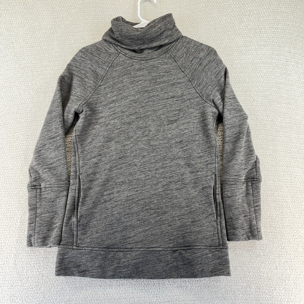 Lululemon To You Tunic Sweatshirt Womens Size 4 XS Gray Pocket Funnel Neck